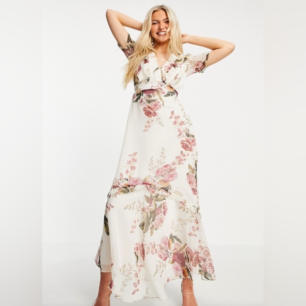 Hope & Ivy Floral Maxi with Sleeve